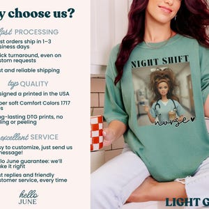 Night Shift Nurse Comfort Colors Funny Nursing Shirts Nurse Appreciation Week Gifts for Night Shift RN Nurse Week Gift for Nurse Shirt Funny image 5