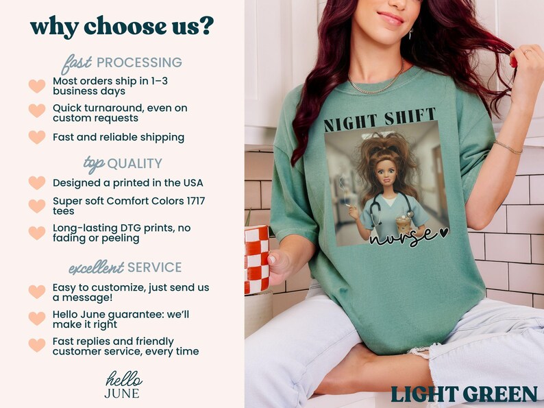 Night Shift Nurse Comfort Colors Funny Nursing Shirts Nurse Appreciation Week Gifts for Night Shift RN Nurse Week Gift for Nurse Shirt Funny image 5