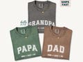 Personalized Grandpa Shirt Dad Shirt with Kids Names Pop Pop T-Shirt Fathers Day Papa Shirt Gift for Grandparents Day Paw Paw Shirts Dad Tee