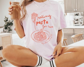 Pregnancy Reveal to Family Soon to Be Mom Im Pregnant Shirt Pregnancy Announcement to Husband First Time Mom Gift Italian Pasta Womens Shirt