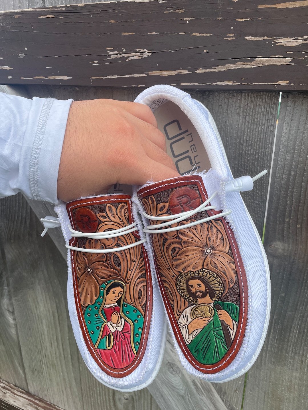 custom tooled hey dudes