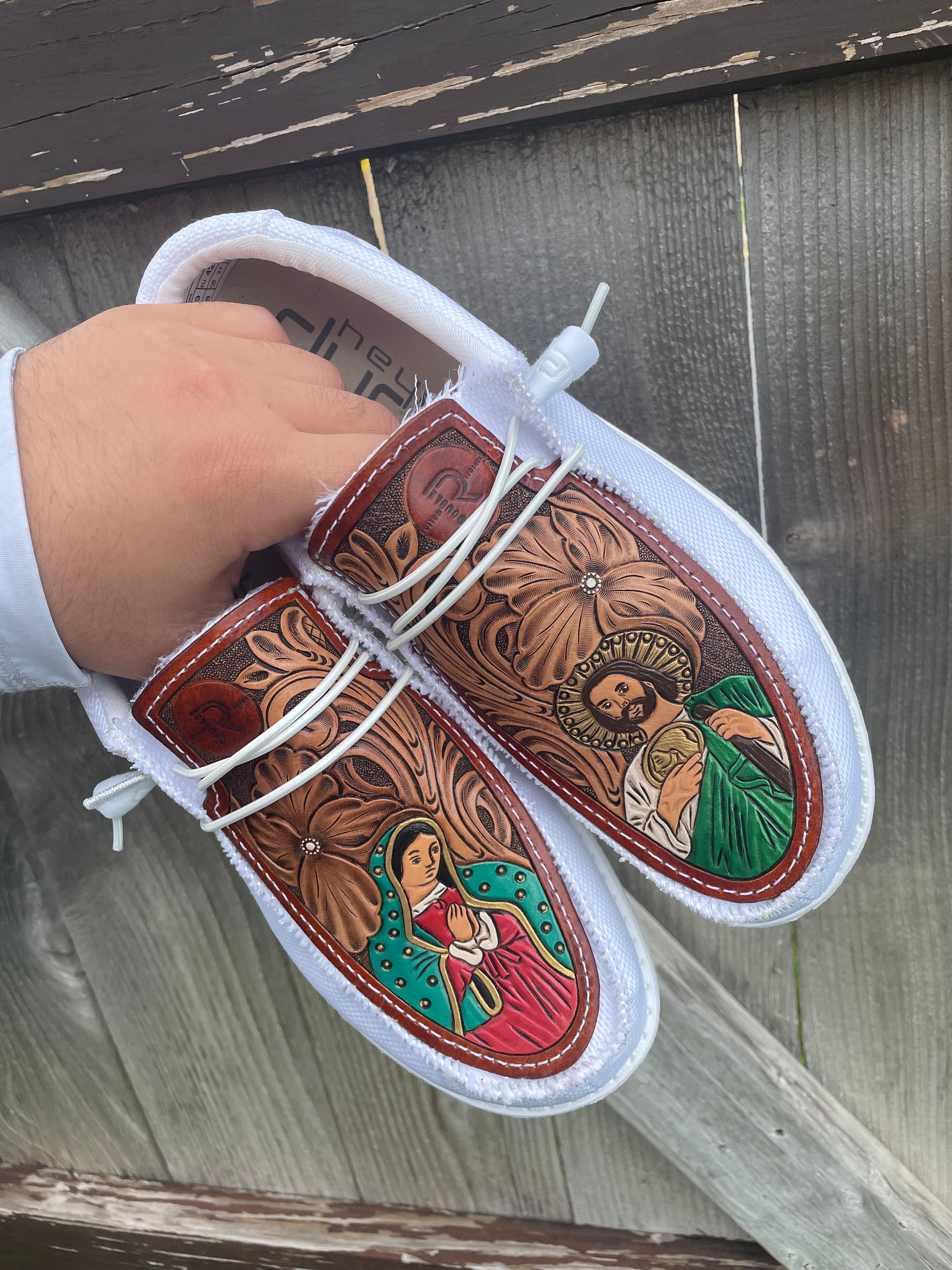 custom tooled hey dudes