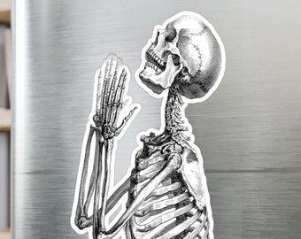 Skeleton Decal Sticker, Large Skeleton Sticker Decal, Praying Skeleton Decal Sticker