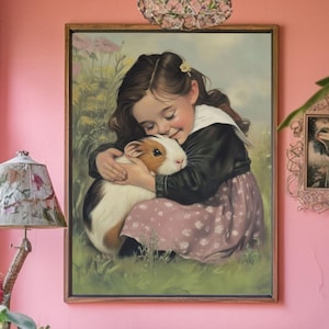 Guinea Pig Love Wall Art, Guinea Pig Print