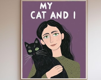 Cat Lover Satin Posters, Wall Art Print for Cat Owners, Gift for Cat Lovers, Home Decor, Personalized Wall Art