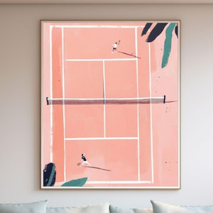 Tennis Court Wall Art Tennis Poster Tennis Player Gift Tennis Game Print Tennis Court Poster