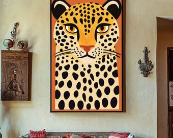 Bold Leopard Wall Art Animal Print Poster, Jungle Vibes Decor, Safari Wall Art, Leopard Poster