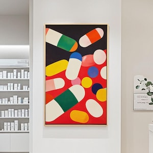 Abstrakte Medizin Pillen Poster, Apotheke Wandkunst, Medizin Print