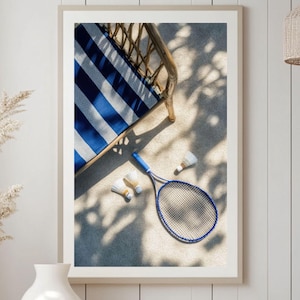 Vintage Badminton Wall Art, Sport Decor, Gift for Sports Lovers, Summer Wall Art, Badminton Poster