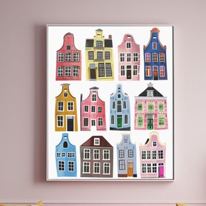 Brownstone Houses Wall Art Cute Houses Illustrations Houses Print Houses Poster