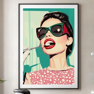Retro Glam Dentist Wall Art, Vintage Teeth Wall Art, Dental Office Poster, Dentist Office Wall Art, Dentist Print