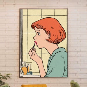 Retro Beauty Matte Poster | Vintage Makeup Wall Art, Feminine Decor, Gift for Her, Bathroom Decor, Home Styling