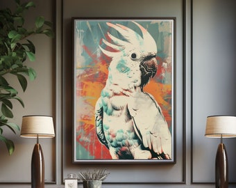 Cockatoo Wall Art Parrot Wall Art Poster Bird Wall Art Print Parrot Cockatoo Collage Art Print