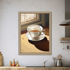 Teacup Wall Art Tea Cup on Table Tea Poster Tea Cup Wall Art