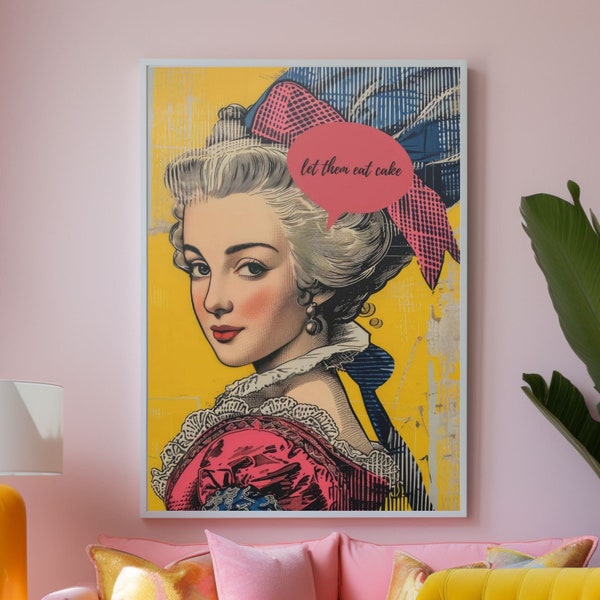 Marie Antoinette Wall Art Marie Antoinette Pop Art Poster Let them Eat Cake Print