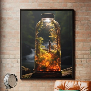 Magical World in a Jar Foto Fantasy Wand Kunst Poster