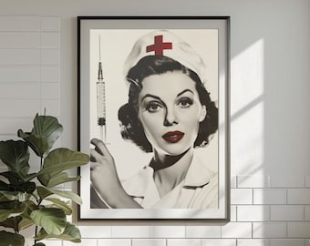 Retro Nurse Wall Art Vintage Doctor Poster Medical Print Hospital Wall Art