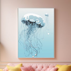 Arte de la pared de medusas, cartel del océano Póster con impresión de medusas
