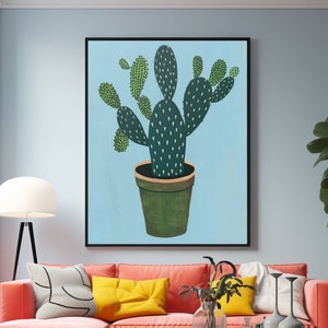 Kaktus Wall Art Kaktus im Topf Gemälde Druck Kaktus Poster