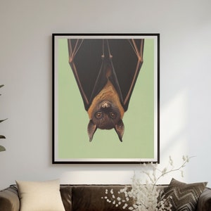 Bat Wall Art Hanging Bat Upside Down Poster Bat Print