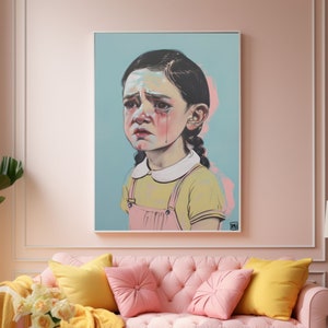 Crying Girl Wall Art Girl Painting by Anastasia Ames Crying Poster Print
