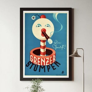 Grenzer Stumpen Vintage 1935 German Tobacco Poster