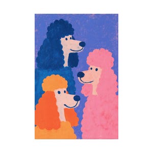 Playful Poodle Art Poster | Colorful Dog Print for Home Decor, Animal ...