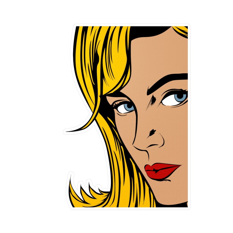Retro Blonde Girl Vinyl Decal Vintage Style Sticker Decal Pop Art