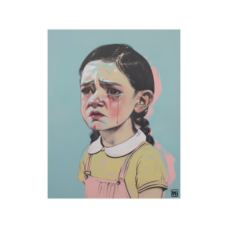 Crying Girl Wall Art Girl Painting by Anastasia Ames Crying Poster
