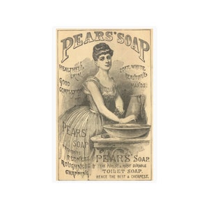 Antique Advertising Vintage Print Pear's Soap Poster for Bathroom Vintage Kitsch Print Poster image 3