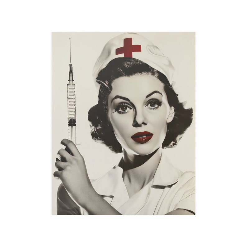 レトロな看護師の壁アート ヴィンテージ医師ポスター 医療プリント 病院の壁アート 画像 3