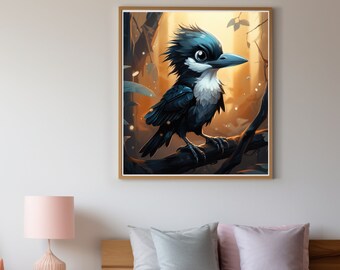 Magpie Children Illustration Poster