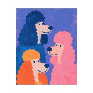 Playful Poodle Art Poster | Colorful Dog Print for Home Decor, Animal ...