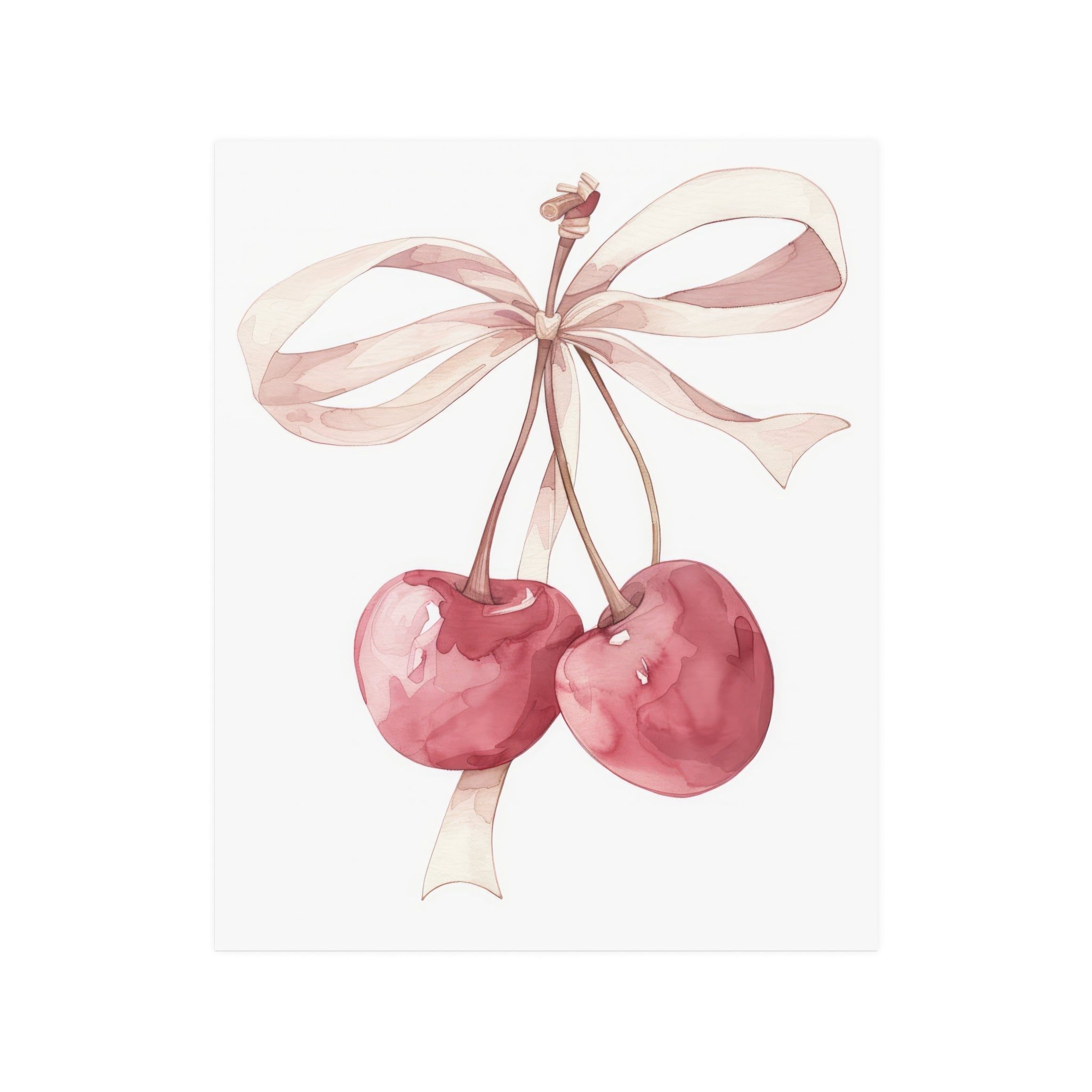 Coquette Wall Art, Pink Cherry Wall Art Print, Cherries Wall Art ...