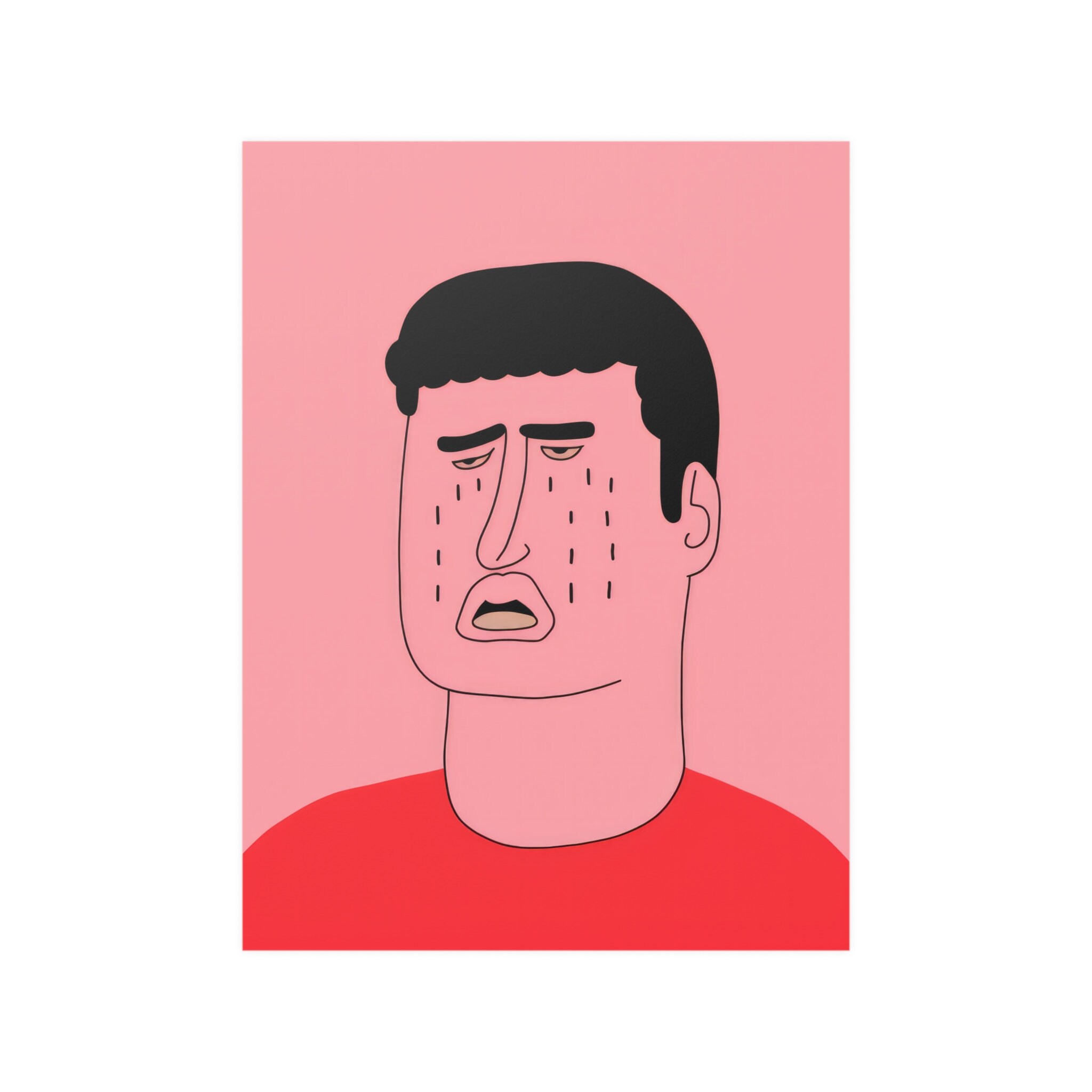 Cry Baby Crying Man Wall Art Comic Poster Original Art Print Cry Baby ...