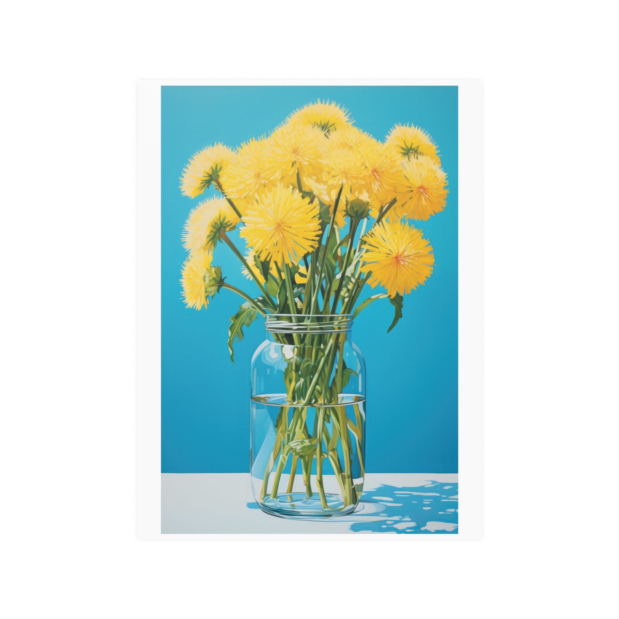 Dandelions Wall Art, Yellow Dandelions in a Vase Poster - Etsy