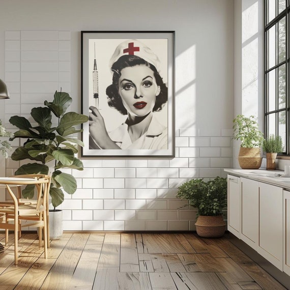 Retro Nurse Wall Art Vintage Doctor Poster Medical Print Hospital Wall Art