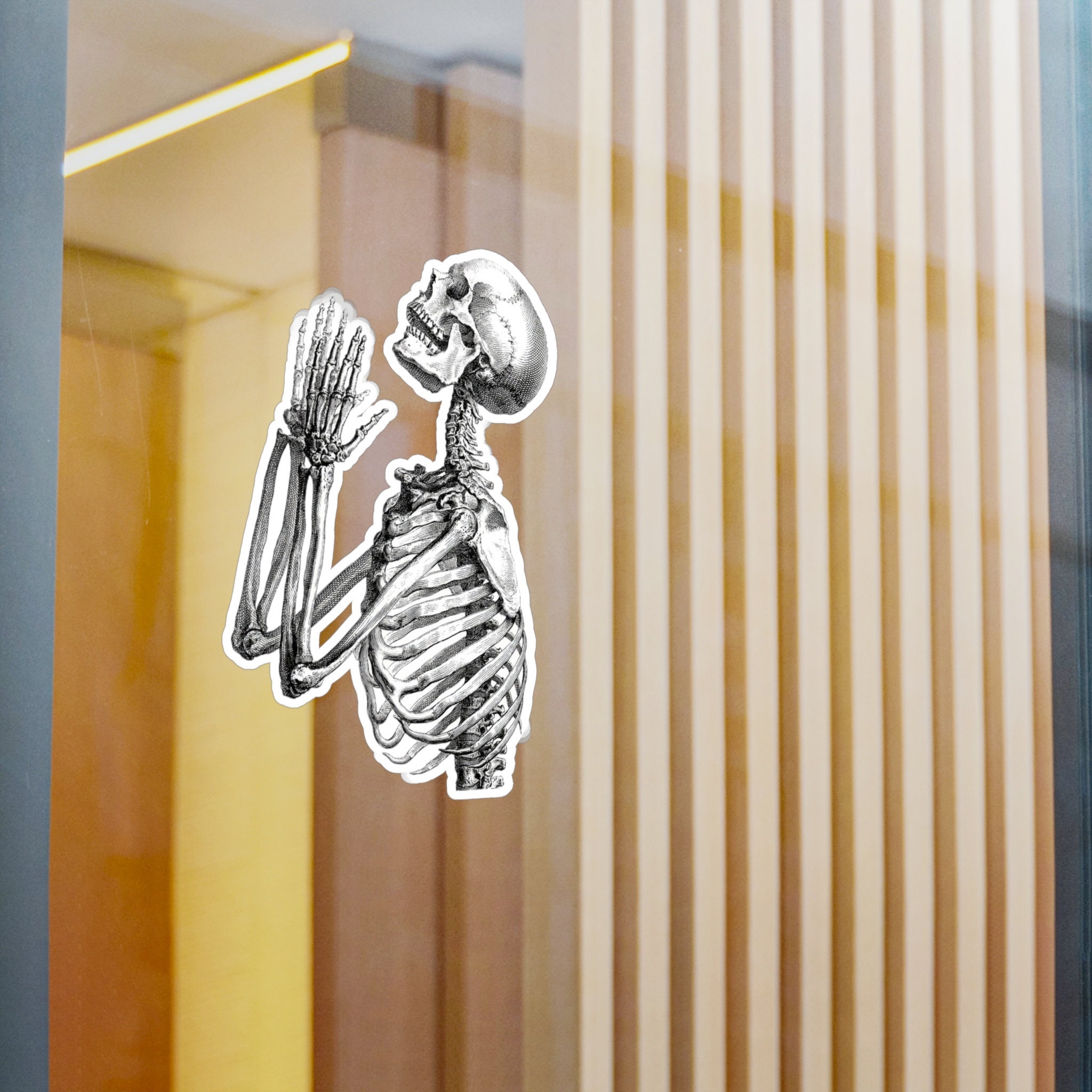 Skeleton Decal Sticker, Large Skeleton Sticker Decal, Praying Skeleton ...