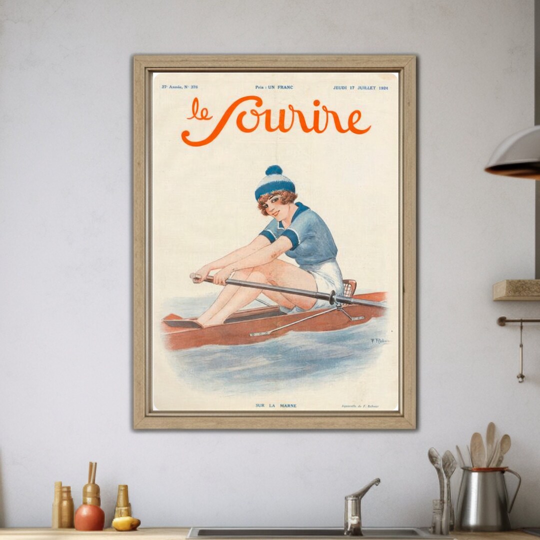 Antique French Rowing Wall Art Le Sourire Etsy