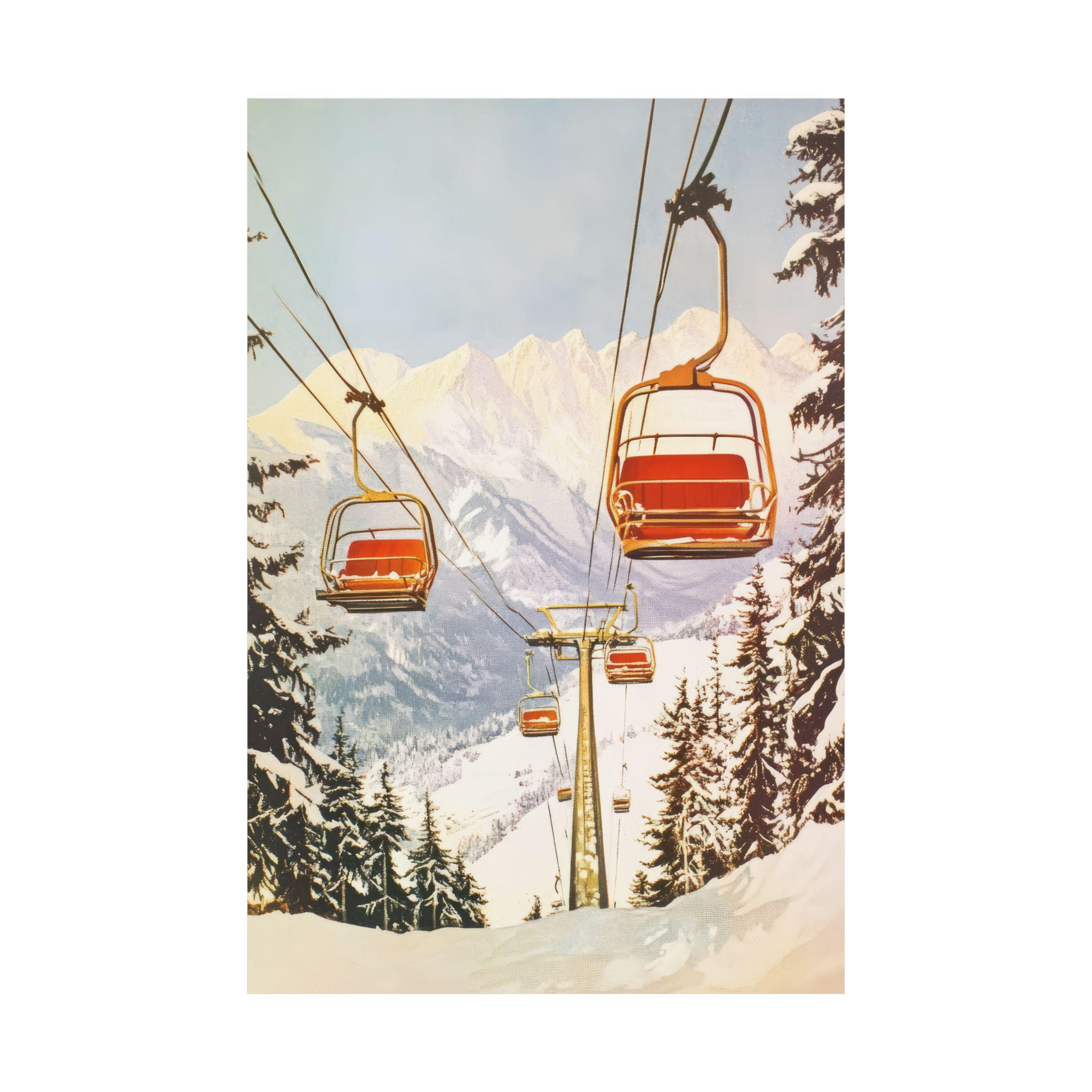 Winter Ski Resort Wall Art, Vintage Ski Decor, Winter Wall Art, Skiing ...