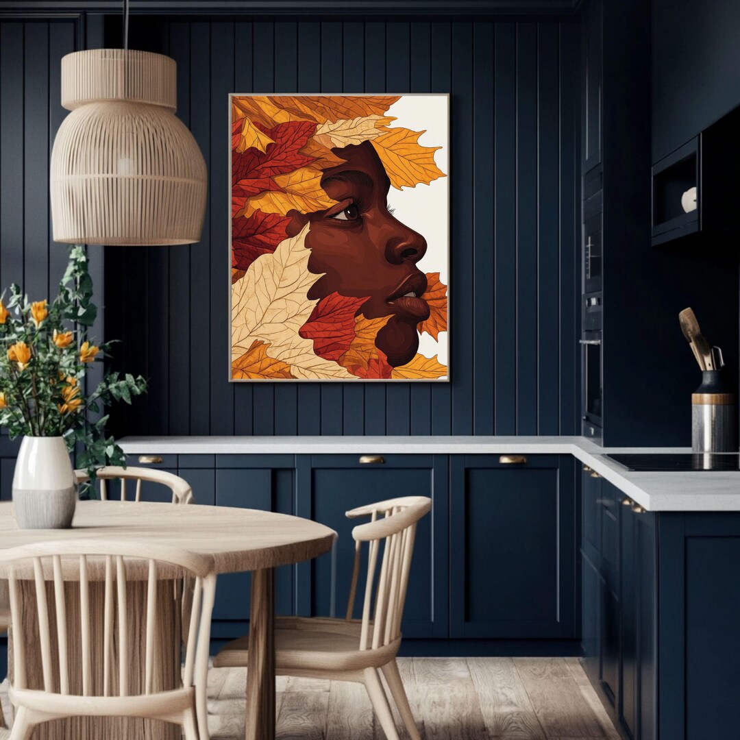African American Autumn Wall Art African American Portrait Fall Poster ...