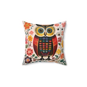 Owl illustration Pillow Owl Pillow Illustration, Cute decorative pillow