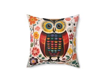 Owl illustration Pillow Owl Pillow Illustration, Cute decorative pillow