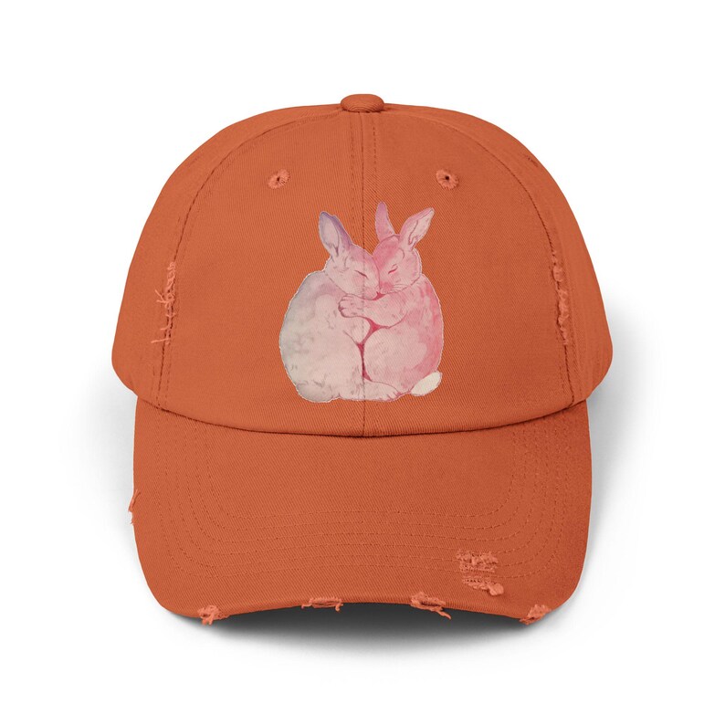 Cute Bunny Lovers Distressed Cap, Bunnies Hat, Easter Hat, Easter ...