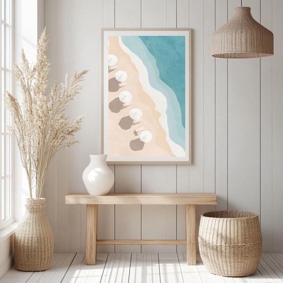 Küsten Strand Wandkunst, Sommer Dekoration, minimalistische Wandkunst, Ocean Vibe Print, Sommerhaus Dekoration, Geschenk für Strandliebhaber
