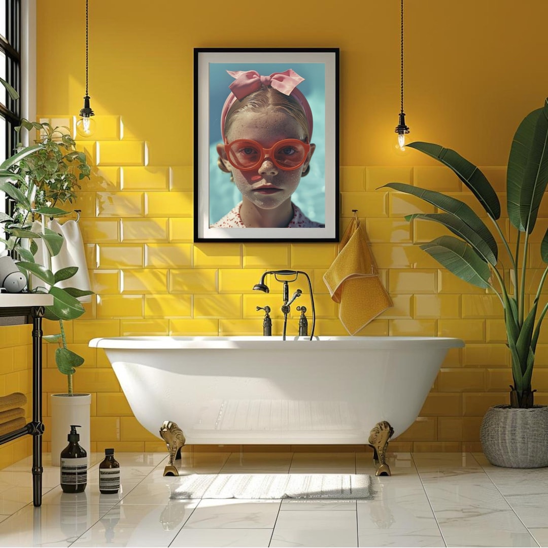 Summer Girl Wall Art Summer Poster Girl Kid Portrait Retro Wall Art ...