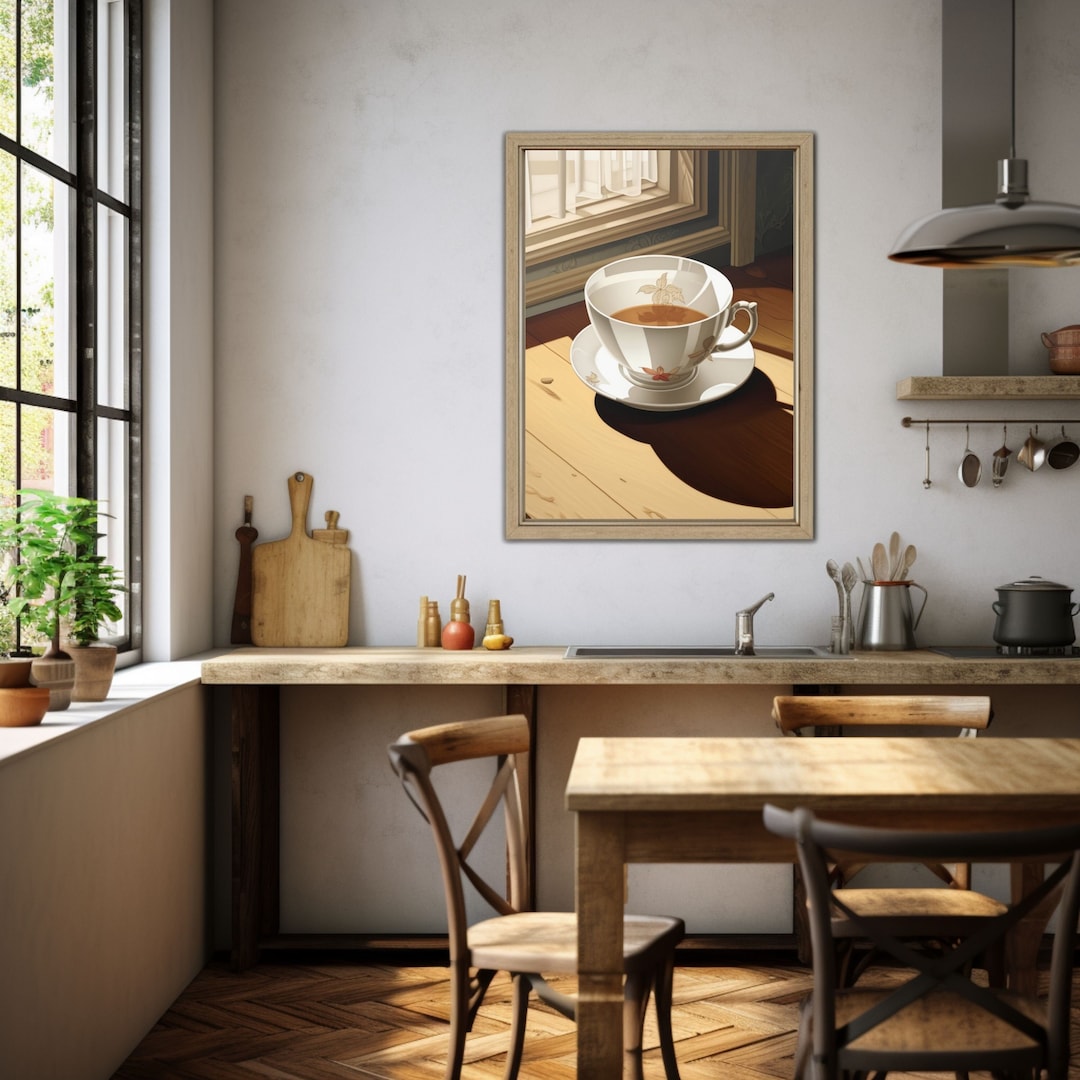 Teacup Wall Art Tea Cup on Table Tea Poster Tea Cup Wall Art Etsy