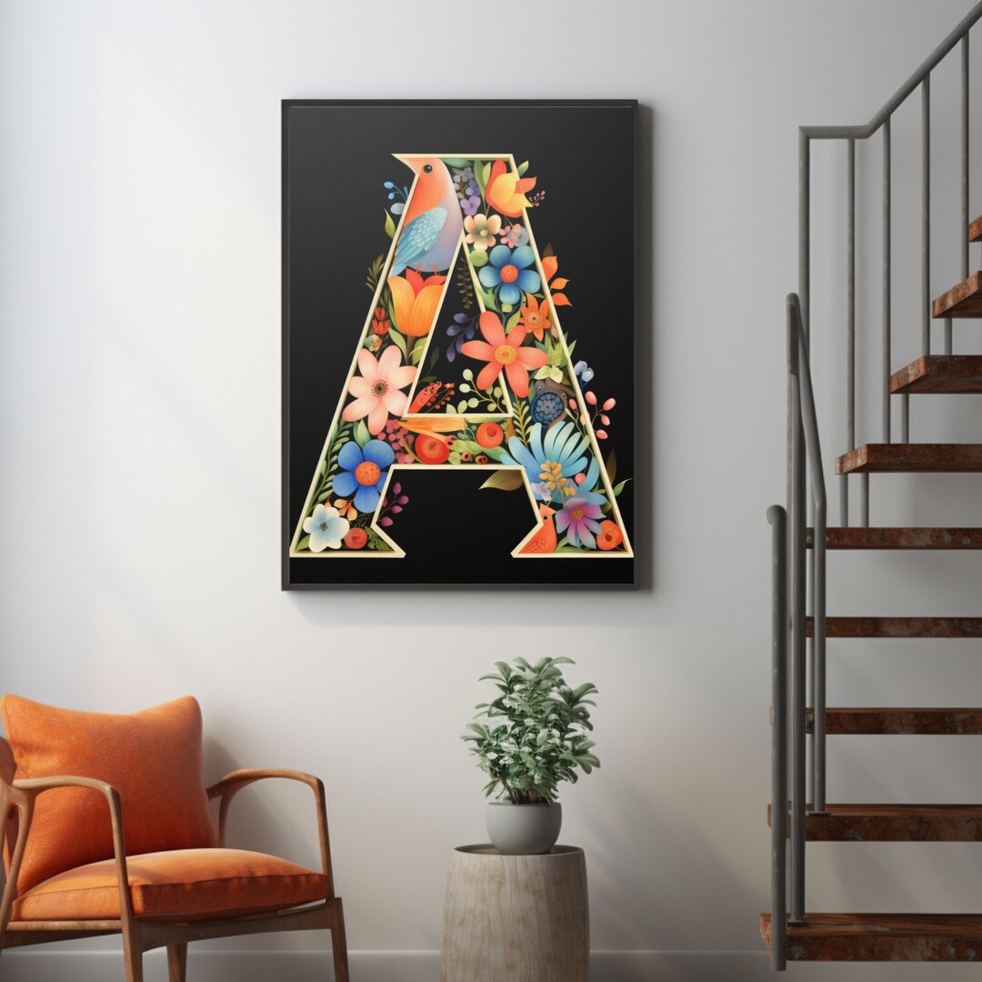 Letter A Wall Art Alphabet A Initial Poster A - Etsy