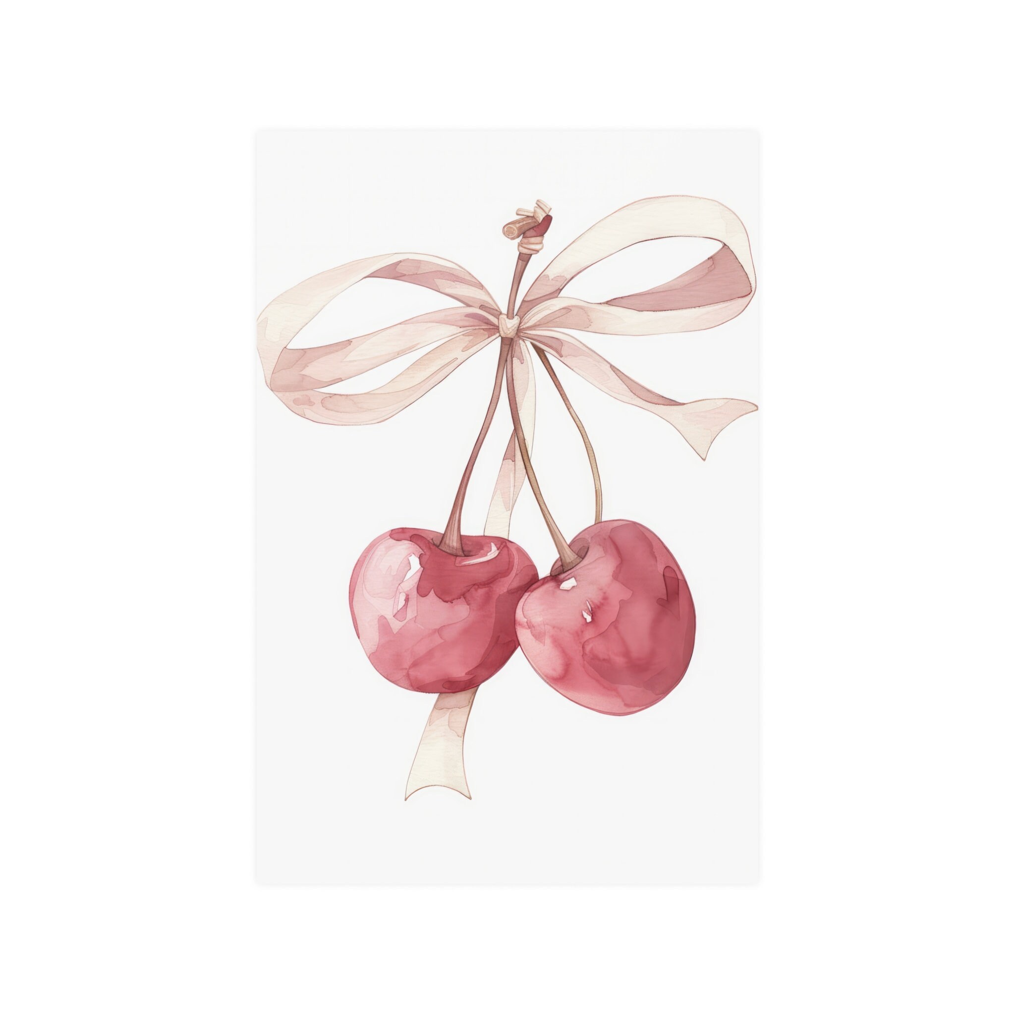 Coquette Wall Art, Pink Cherry Wall Art Print, Cherries Wall Art ...