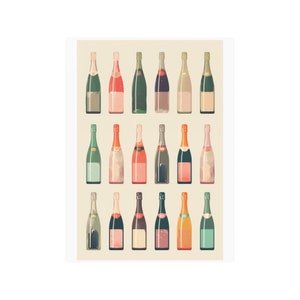Retro Champagne Poster Wall Print Preppy Art Aesthetic Champagne Art
